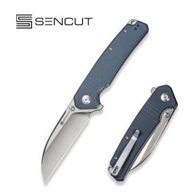 S240652 Sencut Awassi Blue G10 Handle Sheepsfoot 9Cr18MoV Blade Black Ball Beari