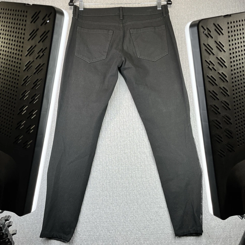 Banana Republic Women (6) Sloan fit Faux Leather front double sided black pants - Image 3 of 4