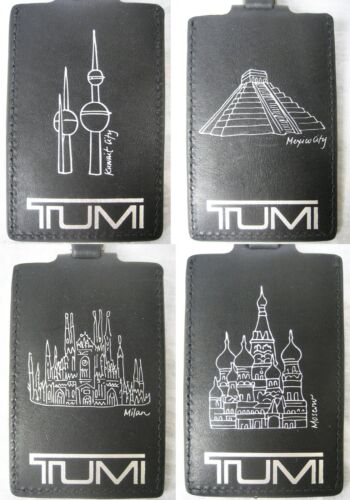 Étiquette d'identification de bagage en cuir TUMI Koweït Mexique Milan Moscou femme hommes cadeau de voyage - Photo 1/9