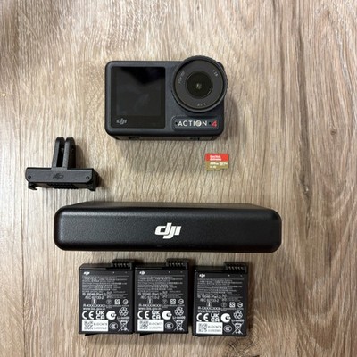 DJI Osmo Action 4 Camera Combo w/ 3 Batteries Battery Case 256GB MicroSD
