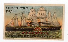 Victorian Trade Card for Big United States Circus 1880's Courier Litho