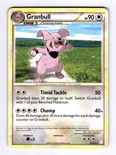 Granbull HeartGold SoulSilver #22 (2010) Rare LP Pokemon