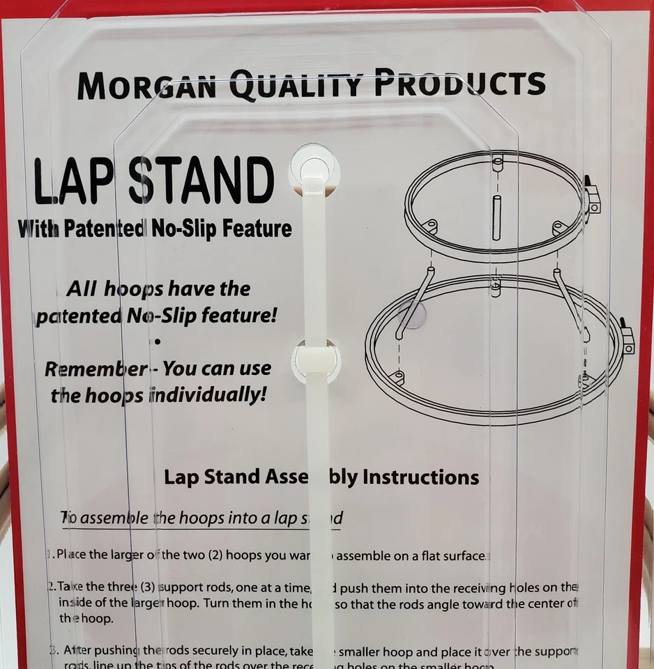 Morgan Lap Stand Hand Embroidery Hoop 7in & 9in Combo Plastic No Slip Elevation - Image 3 of 4