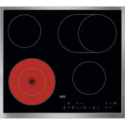 AEG Glaskeramikkochfeld 60cm autark 4 Zonen Edelstahlrahmen Touch