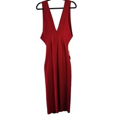 Banana Republic Lenzing Ecovero Serene Sweater Dress Large Red Ribbed Date Night