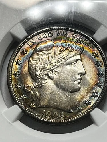 1904 Barber 50c NGC MS61 RAINBOW TONER!!!