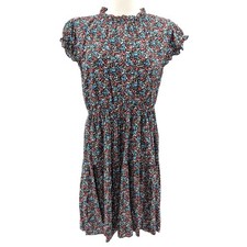 Floral Tiered Midi Dress Cottagecore Prairie Smocked Waist Lined Size M