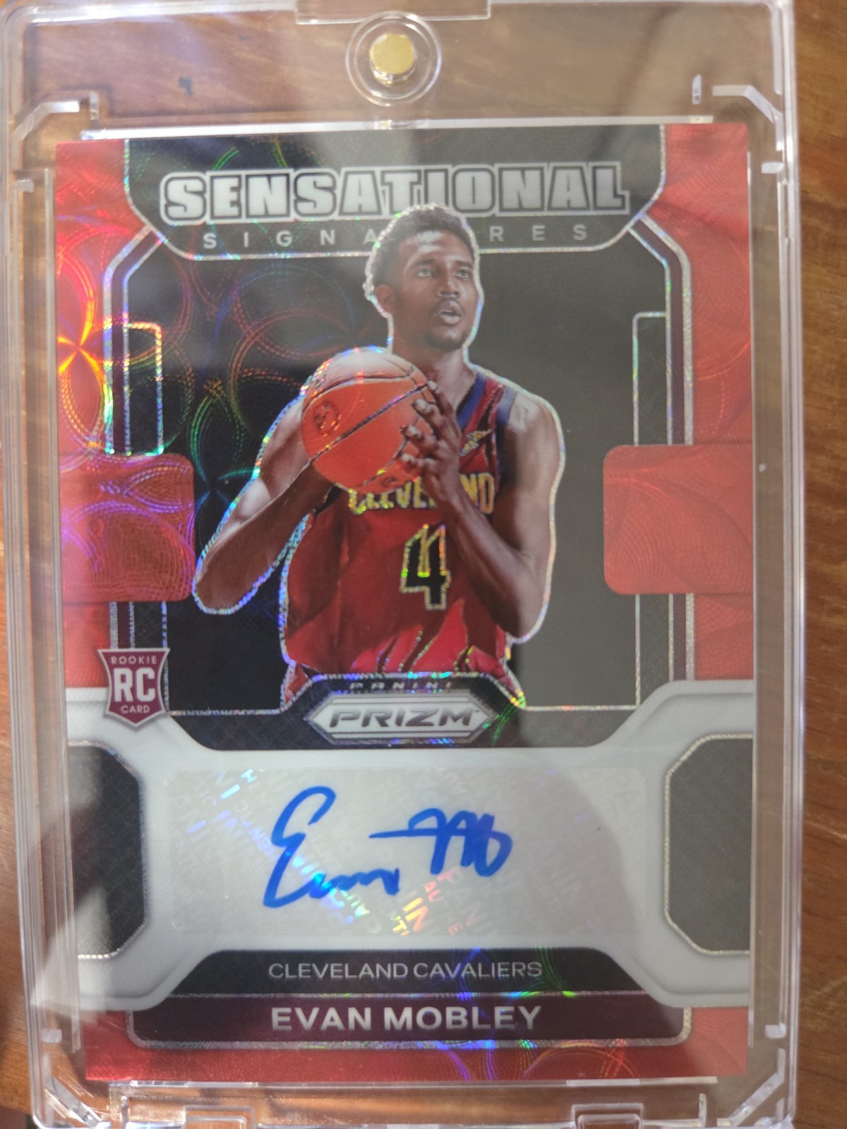 2021-22 Panini Prizm Evan Mobley Red Choice Prizm Sensational Signatures Auto RC