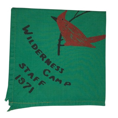 Creve Coeur Council IL Wilderness Camp STAFF 1971 Neckerchief GRN Bdr (LB2801)