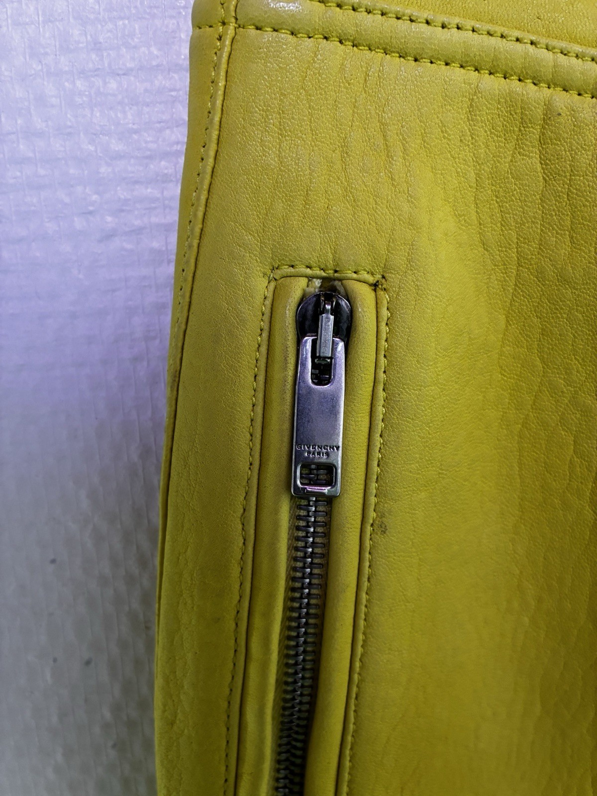 Givenchy Prototype Leather Biker Style Pants Yell… - image 7