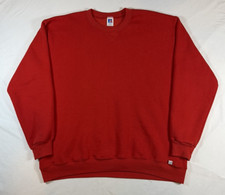 Vintage Russell Mens XL Red Crewneck Made in USA Adult Boxy Sweatshirt Blank 90s