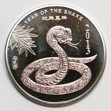 2013 Lunar Year of the Snake - APMEX - 1/2 oz .999 Silver Round 102.34 per troy oz
