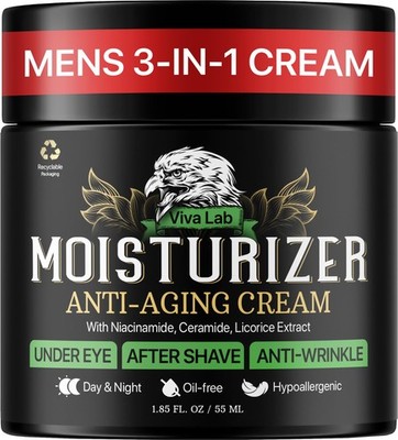 Viva Lab Mens Face Moisturizer Anti-Aging Cream 1.85 Fl Oz (Pack of 1), Black