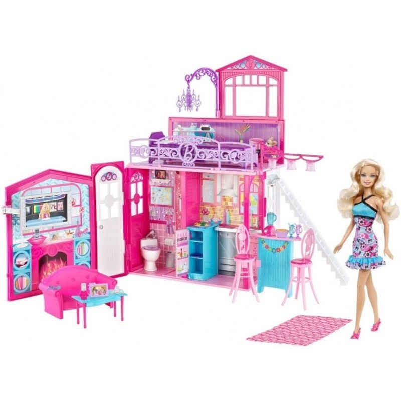 NEW Barbie Glam Vacation House w/Doll Set  2011  v7546