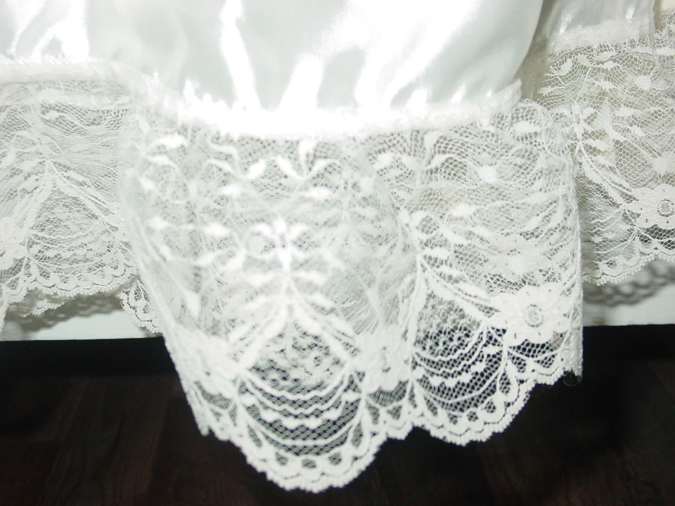 Borde de encaje satinado crema blanco roto 27"-50" Sissy-XXL 1X 2X NUEVO Foto 4 de 4