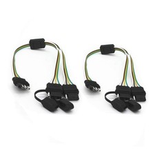 2 Pack 4 Way Y-Splitter Plug Universal for Tailgate Light Bar and Trailer