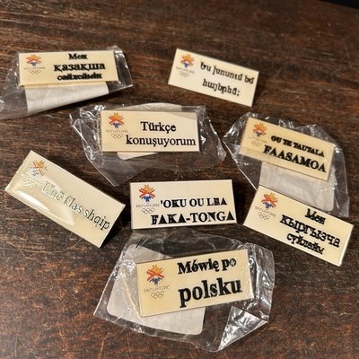 Vtg Olympic Pin Lot (8) Winter Olympics  Salt Lake 2002 Language Translator e