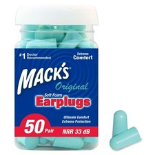 50 Pair Soft Foam Earplugs 33dB NRR Comfortable for Sleep Work Travel