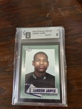 Lebron James 2002 Rk Review National Graded NM 8! Rookie Card #6. rookie card picture