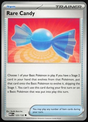 Rare Candy 125/132 Common Mega Evolution Pokemon NM