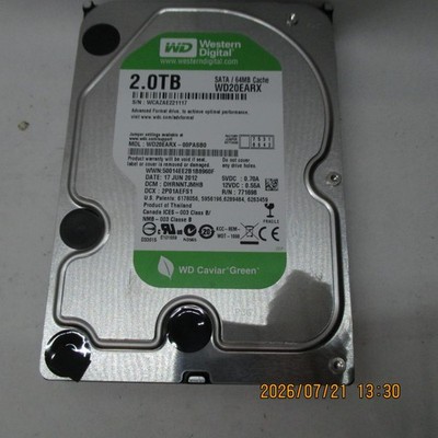 WD CAVIAR Green WD20EARX-00PASB0 2TB 3.5'' SATA Hard Drive T5-E2