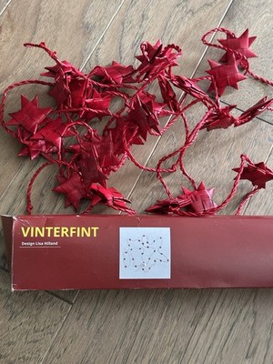 IKEA VINTERFINT  Star-Shaped Red 5.5 yard Handmade Bamboo Design Lisa Hilland