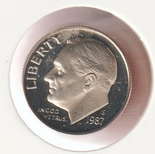 1987 S Rare Old US Roosevelt Dime Mint UNC BU PROOF Collectible Collection Coin