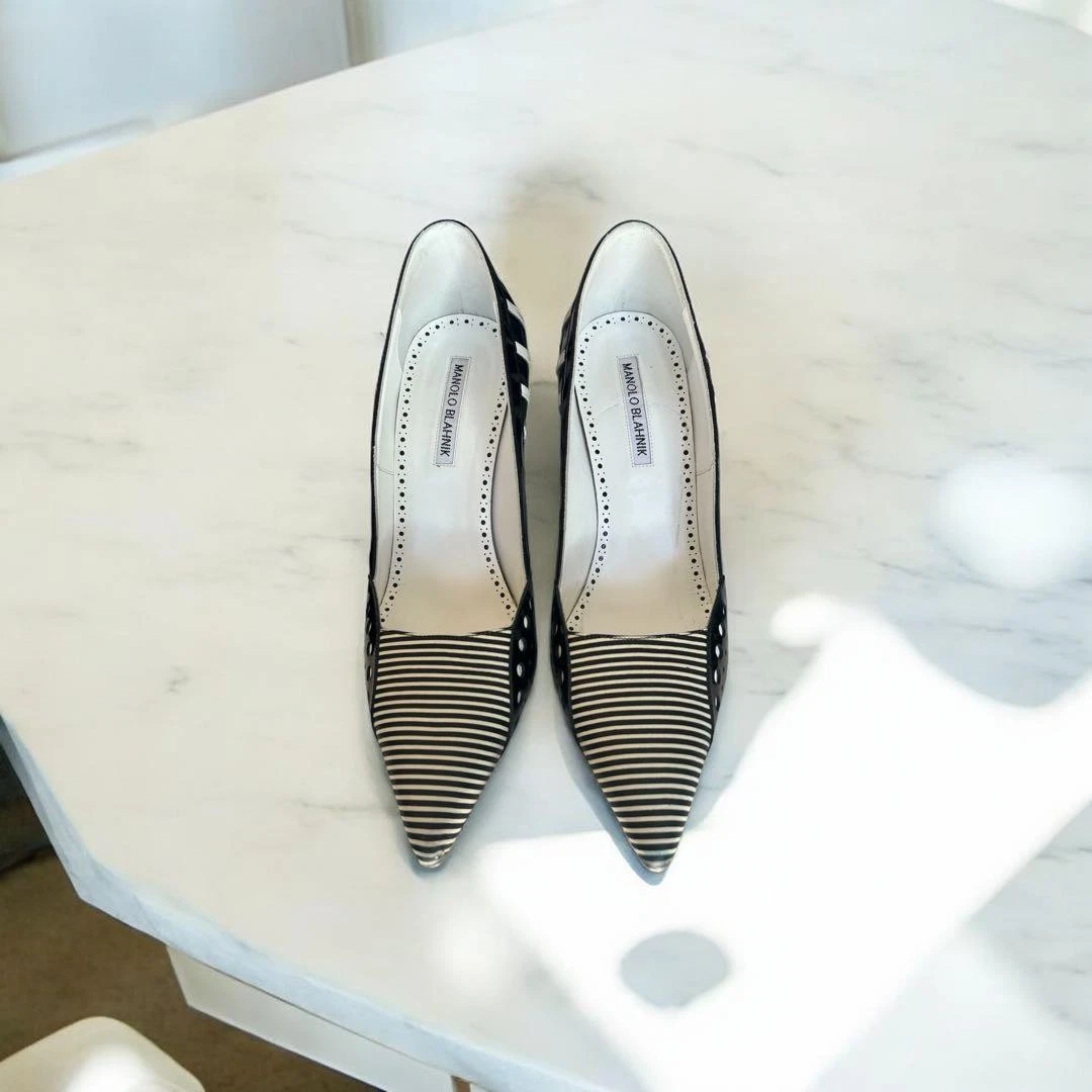 Manolo Blahnik ストライプハイヒール Manolo Blahnik Women's Striped Heels | eBay