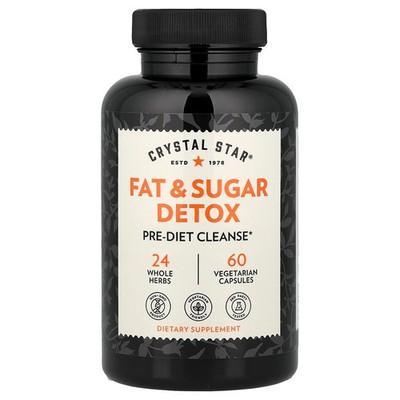 Crystal Star Fat  Sugar Detox 60 Veggie Caps Gluten-Free, GMP Quality Assured,
