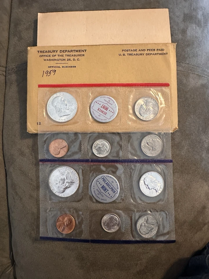 Estados Unidos 1959 sin circular Juego Como Nuevo P&D 90% Plata Como Nuevo - 10 Monedas (Bajo Mntg.) Foto 2 de 4