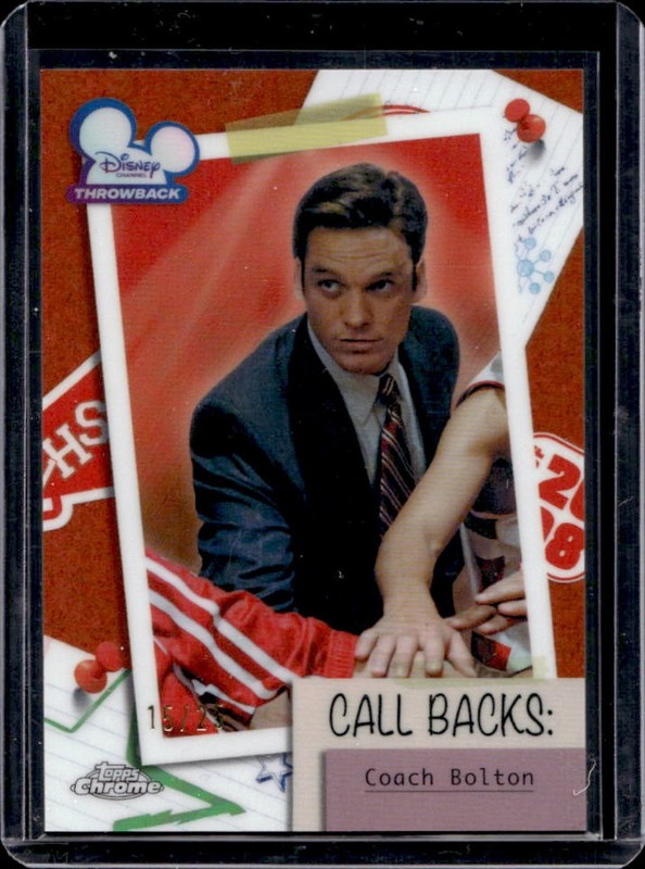 2026 Topps Chrome Disney Coach Bolton High School Musical 20th Orange #/25