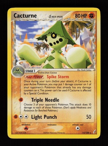 Cacturne 15/100 Rare Crystal Guardians Pokemon Cards