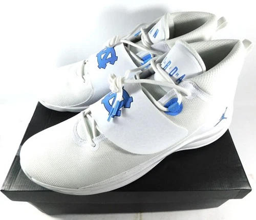 Jordan Super Fly 5 PO White Valor Blue UNC Tar Heels PE Size 17 PROMO Shoes
