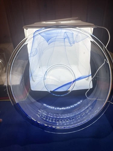 Pyrex   4 QT 3.7L   Blue Lagoon Swirl watercolor Glass Bowl with the Pyrex lid !