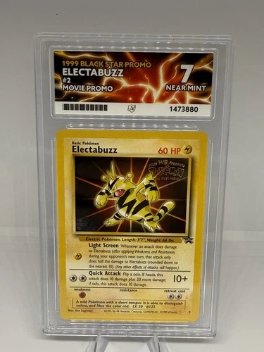 Pokémon TCG Electabuzz 1999 Black Star Movie Promo Card Ace Graded 7