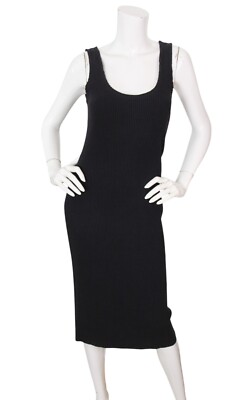 women's cotton rib sleeveless midi tank dress Women's Orion Tank Dress in Black, Size Small by Greyson Clothiers