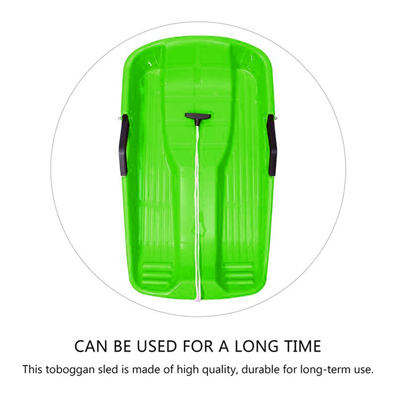 Snow Sledge Kids Heavy Duty Toboggan Sleigh Sled Rope Adults Ski Boat