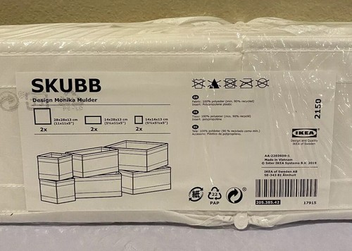 IKEA SKUBB Storage Box Drawer Organizer 6 Pack White Organizer NEW - Picture 2 of 3