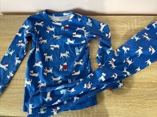 Baby Gap Blue Winter Dog Printed Long Sleeve Pajama Set - Size 5 Years
