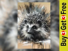 Hedgehog Art Print 5" x 7" - Captivating Wildlife Watercolor Portrait
