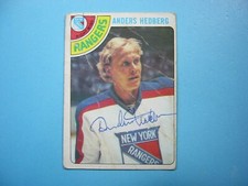 1978/79 O-PEE-CHEE NHL HOCKEY CARD #25 ANDERS HEDBERG FRGD MK AUTO AUTOGRAPH OPC