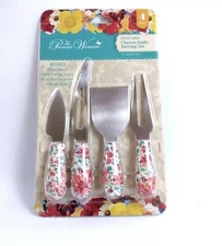 The Pioneer Woman Gorgeous Garden 4-Piece Cheese Knife Serving Set New