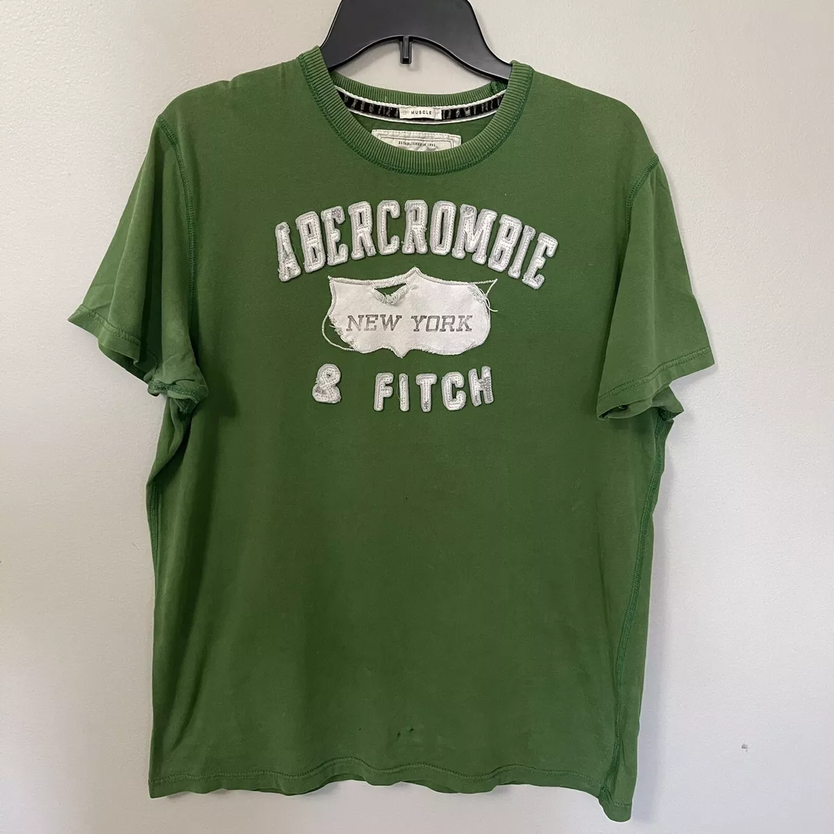 Vtg Abercrombie & Fitch New York Stitched Logo Muscle T Shirt Men Sz M  Preowned