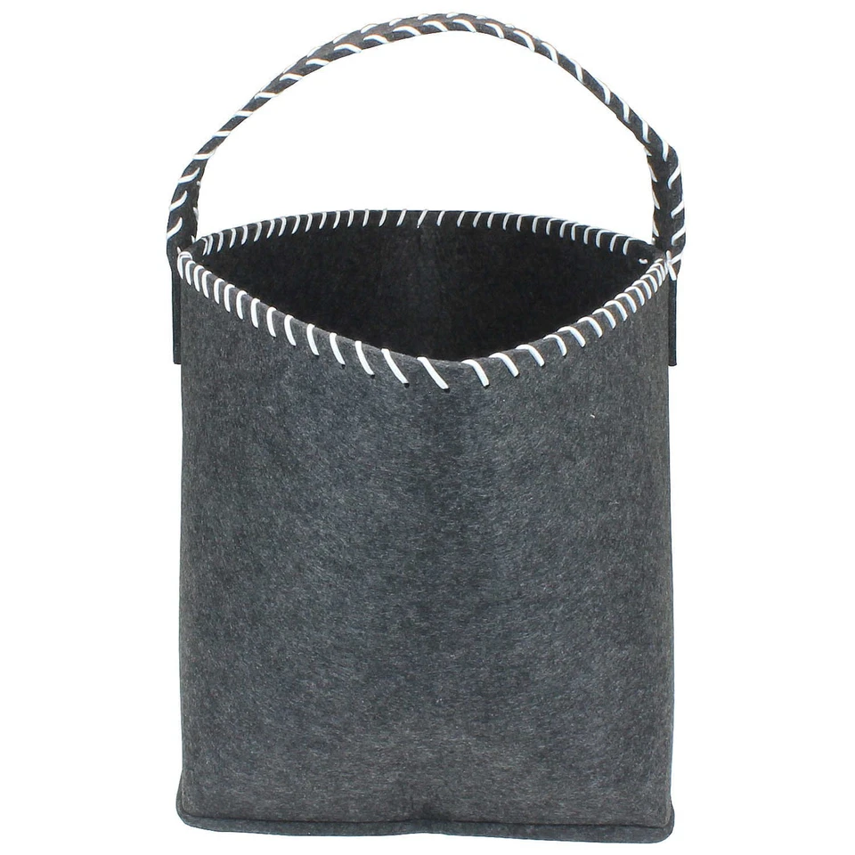 Filztasche Dunkelgrau mit Ziernaht verschiedene Größen oder im Set Filzkorb Filz - Bild 4 von 4