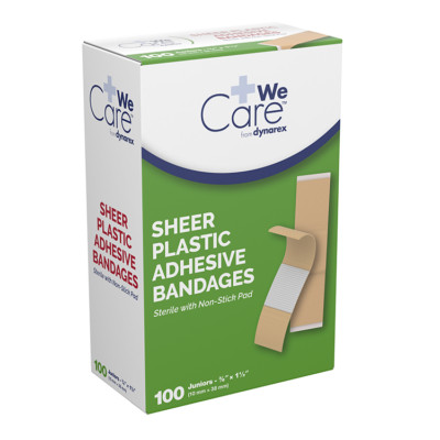 Sterile Premium-Quality Sheer Bandage 3/8''x 1 1/2'' 100Box, Long-Lasting Adhesive