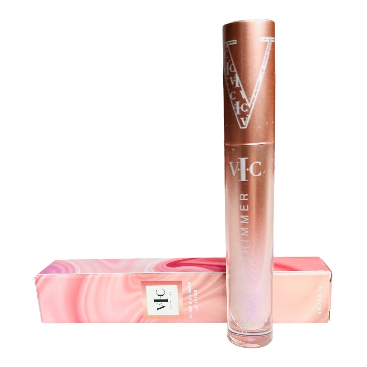 VIC Beauty ~ Plump & Shimmer Lip Gloss ~ Sheer Candy .17fl oz. NIB