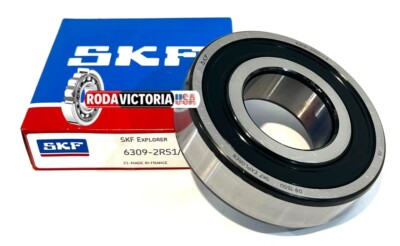 SKF 6309 2RS1 Deep Groove Ball Bearing, Rubber Sealed 45x100x25 mm