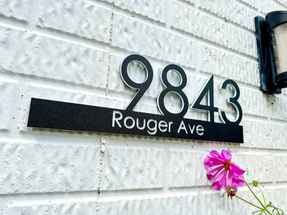 16-34 inch Modern House Address Numbers Sign For Exterior Outside Address Plaque - Image 3 of 4