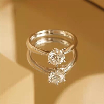 2 Ct Round Lab Created Diamond Solitaire Wedding Ring In 14k White Gold ...