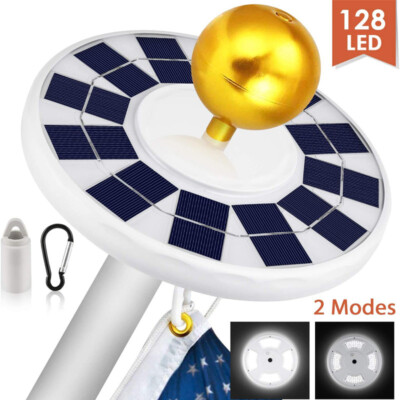 128LED Fahnenmast Beleuchtung Solar Licht Camping Garten Flaggenmast LED Lampe